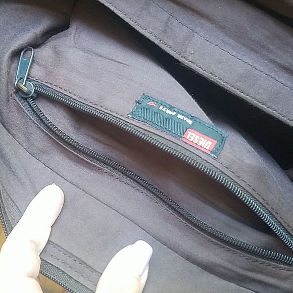 Diesel Vintage RARE Brown Corduroy Cargo Boho Shoulder Tote Bag - Picture 8 of 16